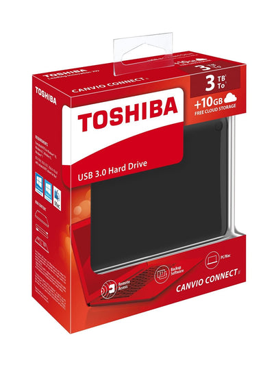 TOSHIBA CONVIO CONNECT II 3TB EXTERNAL HARD DRIVE 2.5